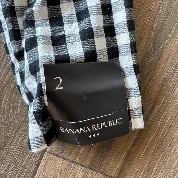 NWT Banana Republic Factory stretchable linen gingham blazer size 2 - Picture 7 of 11